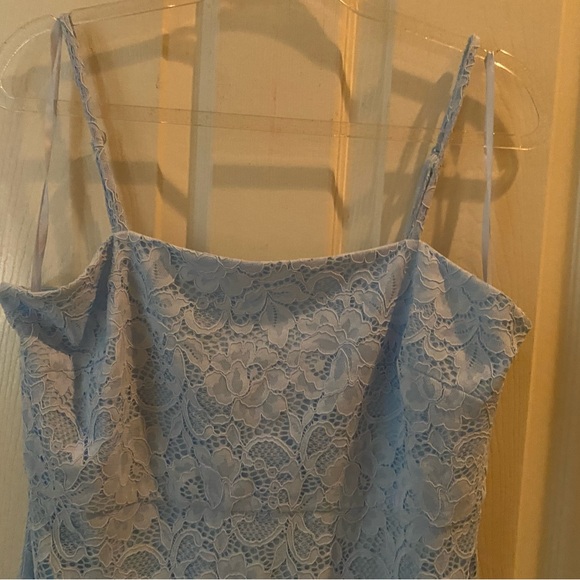 BHLDN  MARIA SLEEVELESS LACE MIDI DRESS in light blue - Picture 6 of 16